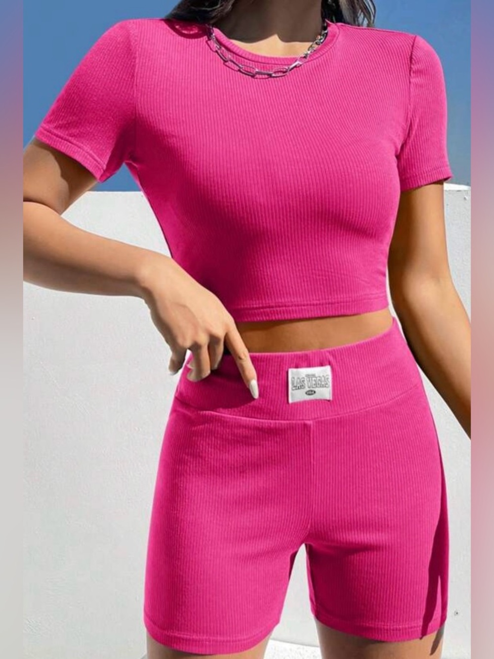 💖5 for $25 bundle deal💖 
SHEIN Bright Pink Ribbed Set